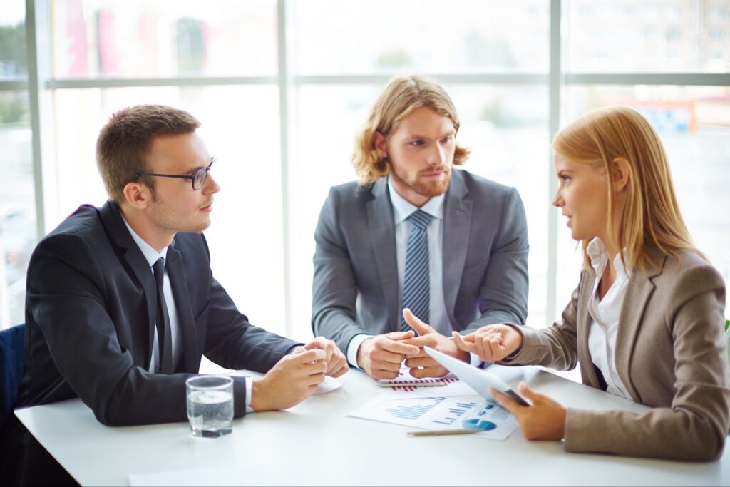 Businesspeople having meeting